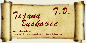 Tijana Dušković vizit kartica